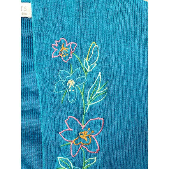 Silk Assets Diane von Furstenberg Silk Embroidered Floral Open Front Cardigan L - Picture 3 of 8